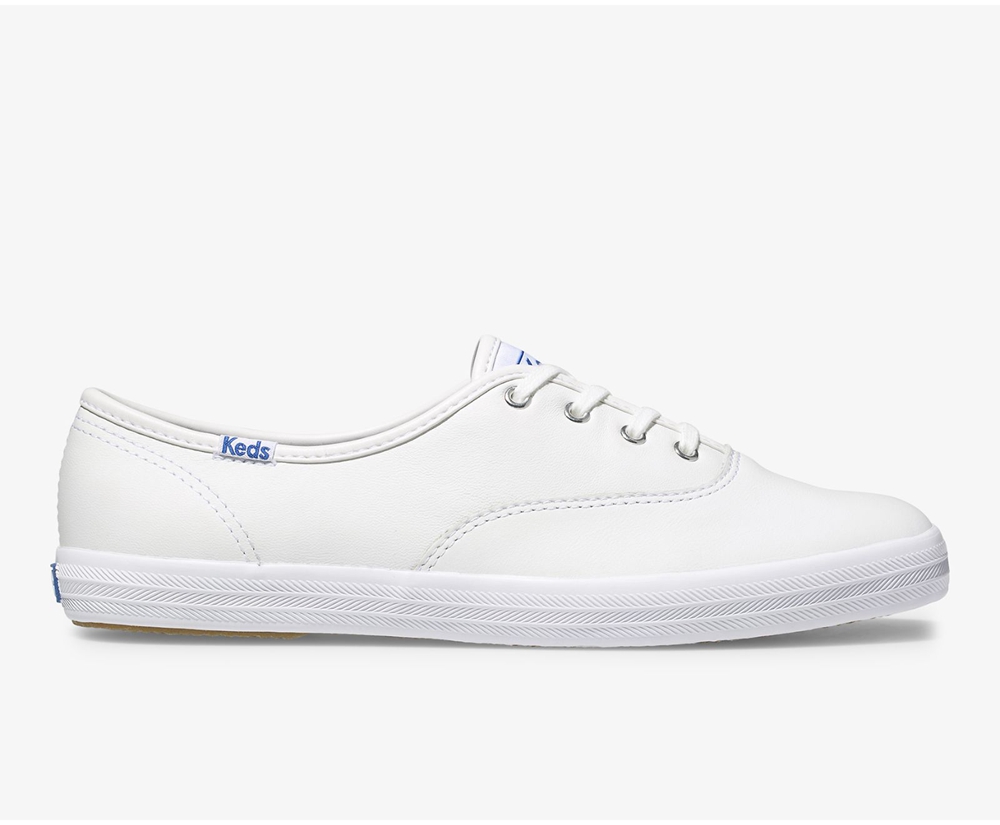 Womens Keds Sneakers - Champion Originals Leather - White - 1923-NZVSU